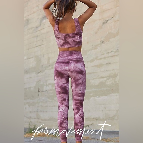 Free People Pants - Free People Movement Good Karma Purple Tie Dye Leggings